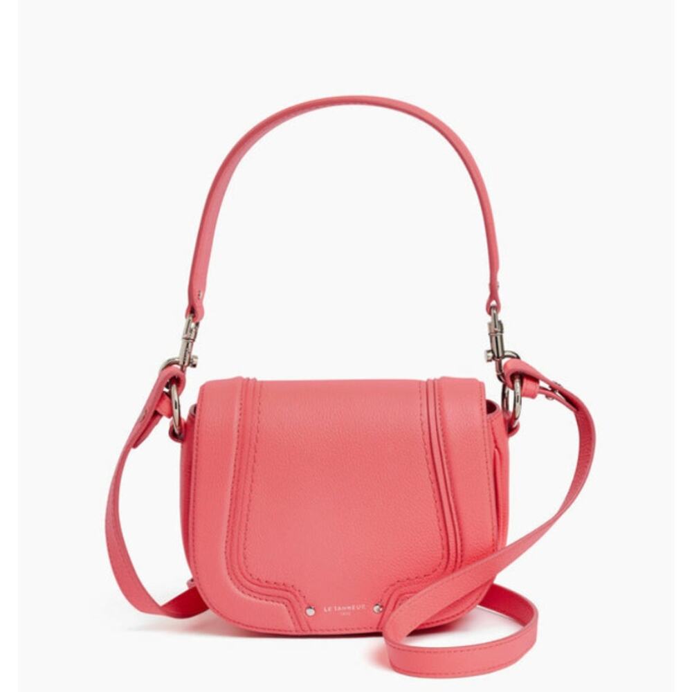 Le Tanneur 1898 Ella Small Crossbody Bag in Grained Leather in Pink